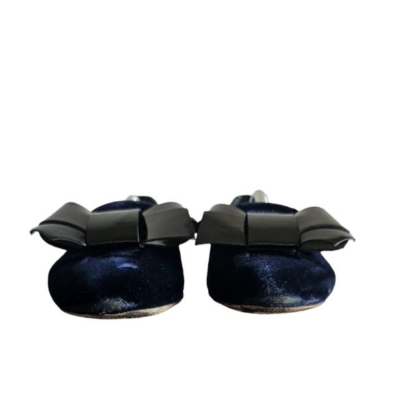 Miu Miu Juwel-heel Patent bow velvet flat very dark Neavy blue almost black 37/5 - Picture 5 of 7